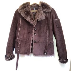 Zara - brown faux shearling jacket